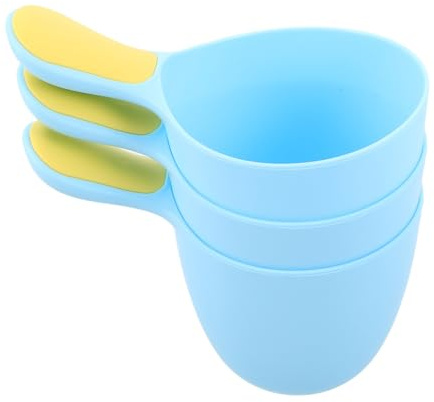 Beatifufu 3pcs Shampoo Rinse Cups with Non-Slip Ergonomic Handles Gentle Water Flow Bath Cups for Rinsing Hair Washing Jug Designed for Newborns and Daily Use