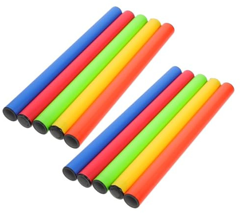 BIUDECO Bastoni da Staffetta Leggeri in Plastica 10 Pezzi Impugnatura Antiscivolo Ergonomica Bastoncini da Corsa Standard per Gare di Pista e attività Sportive Scolastiche