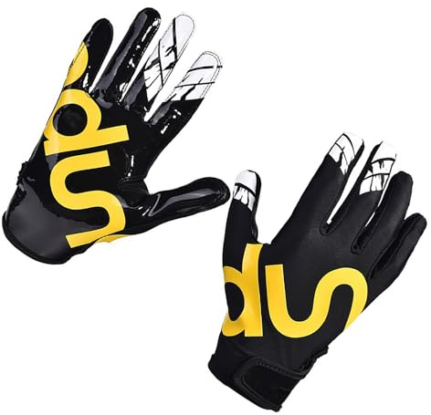 Elnwnnkc Gants de Football, Gants de Sport Respirants, Doigt Complet, Accessoires de Baseball pour Hommes et Femmes, Sport Multifonctionnel