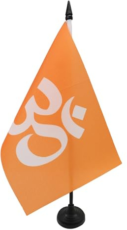 AZ FLAG Bordsflagga Hinduism 21x14 cm 100D Polyester Plastfot