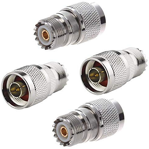 TengKo RF koaxial koaxialadapter N hane till UHF hona SO-239 koaxadapter för Wi-Fi-antennrepeterare radiosignalförlängningskabel (4-pack)