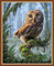 Kreuzstich Stickpackung Stickbild Stickvorlage Vorgedruckt Stickset - Tierische Eule Auf Zweig 40X50Cm Diy Handarbeit Vorgedruckt Sticken Kreativität Home Decor 11Ct (Vorgedruckte Leinwand)