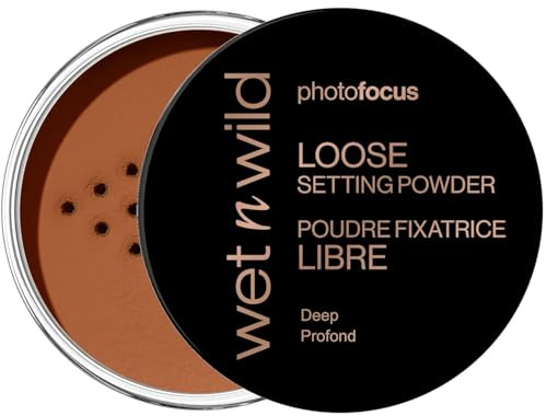 Wet n Wild Photo Focus Loose Baking Setting Powder, Highlighter Makeup, Medium-Deep to Deep Skin Tones, Deep
