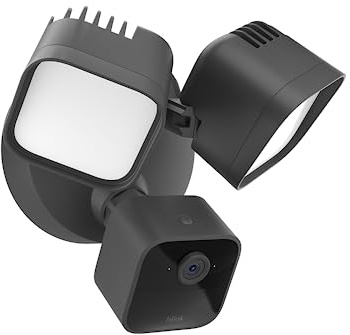 Blink Wired Floodlight Camera - Smart security camera, 2600 lumens, HD live view, enhanced motion detection, built-in siren, Works with Alexa – 1 camera (Black)