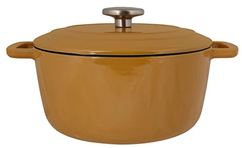 Cosy & Trendy Cocotte en Fonte émaillée  FONTESTIC 4,5L-Amber gold-D24 cm