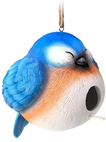 Spoontiques - Birdhouse - Garden Décor - Decorative for Yard and Garden Decoration - Hanging Novelty Birdhouse for Outdoor Patio - Blue Bird