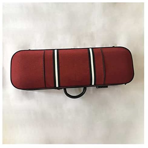 Geigenkoffer Robuster Und Strapazierfähiger Roter Geigenkasten 4/4 Größe Tragbarer, Eingebauter Hygrometer, Langlebiger Geigenkasten