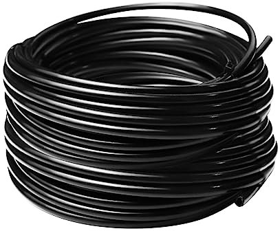 Mdlufee 25 m Mikro-Bewässerungsschlauch, I.D 4 mm/Außendurchmesser, 7 mm, schwarzes Zuleitungsrohr, Tropfbewässerungsleitung, Bewässerungsschlauch für Gartenbewässerungssystem