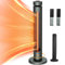 Electric Patio Heater, 1500W Infrared Heater with 8 Heating Levels, Tower Space Heater with 75°Oscillation, Tip-over Protection, IP65 Waterproof, 8H Timer, Remote Control, 33 Inch, Metallic Green