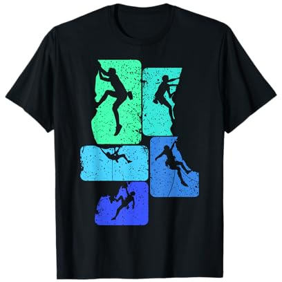 Cadeaux d'escalade T-Shirt Classique Noir Escalade Grimpeur Escaladeur Unisex-Adulte S