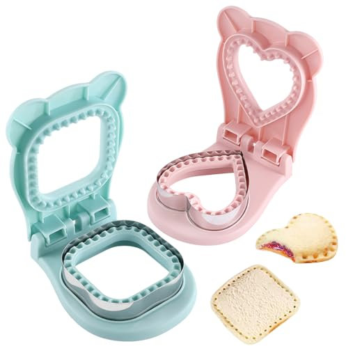 Zayookey 2PCS Formine Sándwich Biscotti Stampi in Acciaio Inox Sandwic Cutter Taglierine per Sandwich e Sigillante Sandwich Cutter and Sealer per Pane Pancake Decorazioni Dolci FAI DA TE