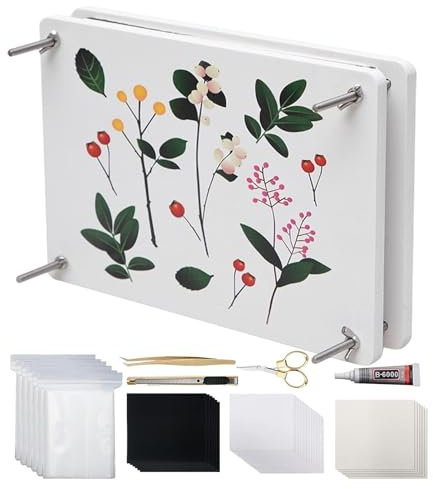 Blompress för vuxna, 6-lagers växtpress-set, kreativt blomkonserveringsset | med instruktioner, brett utbud av växtpress-set för att bevara blommor, gräs, blommor