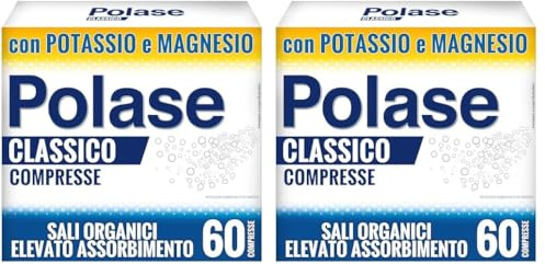 Polase Classico, Magnesio e Potassio,Integratore Alimentare, contro Stanchezza e Fatica Fisica, Caldo, Sali Minerali Organici, 60 Compresse (Confezione da 2)