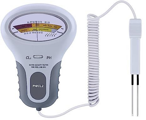 Comprobador digital de pH para agua PC-102B CL2, medidor de prueba de agua de cloro para piscina, spa, jacuzzis, preciso y fácil de usar