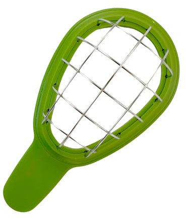 Fackelmann Cortador de Aguacate 16 cm, Apto para Abrir, Extraer el Hueso, Pelar y Cortar en Dados, Acero Inoxidable y Plástico Resistente, Apto para Lavavajillas, Color Verde Aguacate, 1 ud.