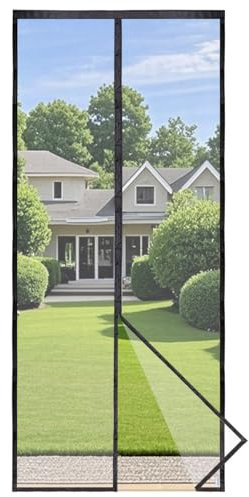 Apalus Prime Fliegengitter Tür, Magnet Insektenschutz Balkontür 100x200cm, Lichtdurchlässig, Reißfest, Wetterfest, Langlebig, Stärkere Magneten als beim Klassik, 3.8cm Klettband Oben, Nicht Kürzbar