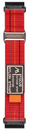 22 26mm Quick fit nylonrem for Garmin Fenix 8 47MM 51MM 7X 6X 5 for Tactix7pro armbandsband(Red,26mm(Fenix 8 51mm))