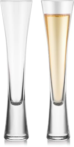 GBACHOOSE 2 Pcs 150ml Champagne Flutes Glasses, Hand Blown Clear Crystal Glass, Prosecco Glasses for Wedding, Anniversary, Party
