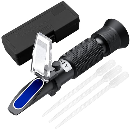 Proster Réfractomètre Miel Sucre Brix 0-80% ATC, 3 Pipettes Incluses | Appareil Portable Pour Mesurer La Concentration En Sucre, Compatible Avec Jus, Fruits, Miel et Boissons