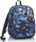 Invicta Zaino Scuola Strong, Doppio Scomparto con Tasca Porta PC, Tasca Porta Borraccia, Tasca con Organizer, Maxi Capiente, Unisex-Bambini e Ragazzi, Blu, 38lt