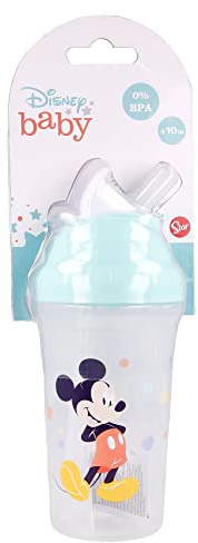 Stor Bicchiere per Bambini con Cannuccia Flessibile con Grafica di Disney Mickey Mouse da 295 ml, senza BPA, Lavabile e Riutilizzabile