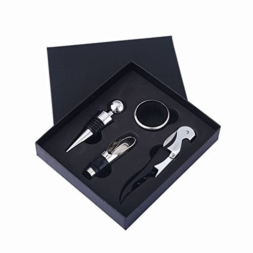4 Pezzi Set di Apribottiglie per Vino, Set Accessori Apri Vino Manuale, Set Sommelier con Apribottiglie, Adatto per l'Apertura Manuale di Vino Rosso e Birra