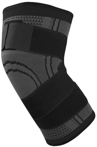 dsheng Protector de Rodilla para Fitness, Rodillera de Compresión Negra, Correas Ajustables, Resistente Al Desgaste para Ciclismo (Negro SG)