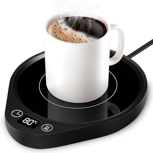 Scalda Latte Elettrico Portatile, 3 Temperature e Timer di Spegnimento da 2 a 12 Ore Bollitore Scaldatazze Usb, Tazza Riscaldante per Caffè, Latte, tè, Acqua, da Usare in Ufficio e a Casa
