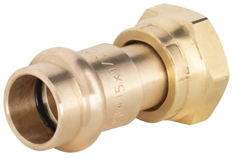 Adattatore in rame a pressare Ø14 - femmina 1/2 con dado girevole | Per giunzioni smontabili in impianti idraulici e riscaldamento | Connessione precisa e resistente | QUICK PLOMBERIE