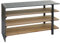 Regal HWC-L75, Wohnregal Bücherregal Schuhregal Sideboard, Massiv-Holz Industrial 72x119x40cm MVG Natur mit Metall-Optik