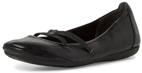 Tamaris Damen Klassische Ballerinas, Frauen Ballerinas,Slip-ons,klassisch elegant,wortmann,sportlich,feminin,Heart and Sole,braun,Black,36 EU