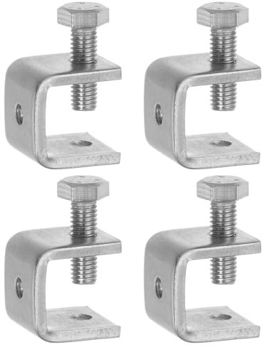 sourcing map 4Pcs Stainless Steel C Clamps Mini 0.79 Wide Jaw Opening Small Metal U Clamp for Woodworking Welding Building Household Mounting