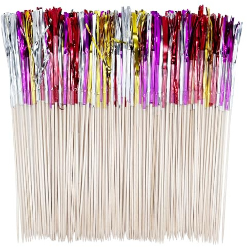 Allazone 400 Pz Fuochi D'artificio Stuzzicadenti, 10 cm Stuzzicadenti Decorativi per Cocktail, Cake Topper Cocktail Bevande Feste Decorazione per La Decorazione di Torte, Forniture per Feste