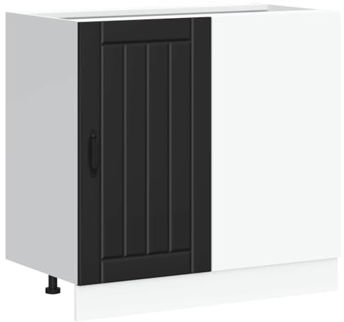 vidaXL Mueble bajo de Cocina Lucca Madera contrachapada Negra, gabinete de Base de Cocina, Unidad Base de Fregadero de Cocina, cajón de gabinete de Base de Cocina