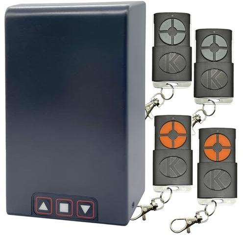 Centrale Universelle Volet Garage Koomando TM5886 – Jusqu’à 1HP – 750W – 230V – CE/RoHS – 4 Télécommandes Rolling Code avec Coque Protectrice et Porte-clés – IP55 – Facile à Installer