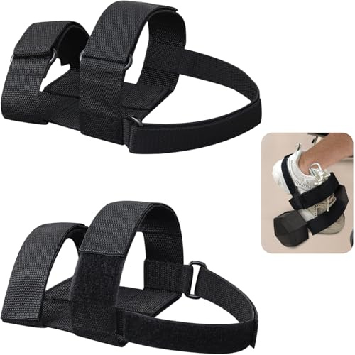 Correas de Tobillo para Mancuernas (1 Par), Pesas Ajustables para Tobillos y Pies, Entrenamiento de Fuerza para Flexores de Cadera y Tibialis, Straps Gym para Piernas y Glúteos, Negro