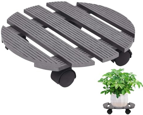 Carrello portapiante con ruote,Fioriera resistente all'acqua e per carichi molto pesanti - Portafiori per piante da interno - per giardino, patio, pavimento, esterno, interno, balcone, deck, portico,