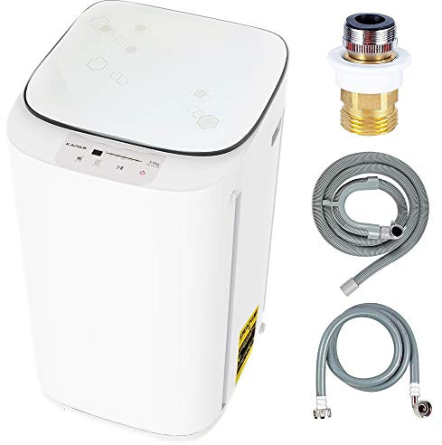 kapas kps35-735h2 upgraded compact washing machine, fully automatic 2-in-1 washer and spin dryer machine build-in pump and long hose, 8 lbs. capacity 8 lbs. top load tub washer