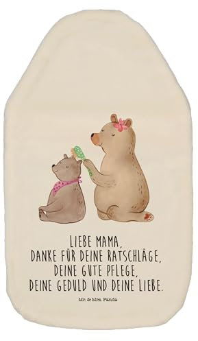 Mr. & Mrs. Panda Wärmflasche Bär Kind - Geschenk, Mama, Tochter, Kleine Wärmflasche, Familie, Muttertag, Kinderwärmflasche, Wärmflasche mit Bezug,