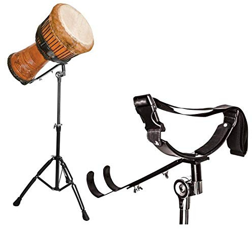 Terre Heavy Duty Stainless Steel Handpan Djembe Didgeridoo Stand, Chrome Plated, Folds for Easy Transport