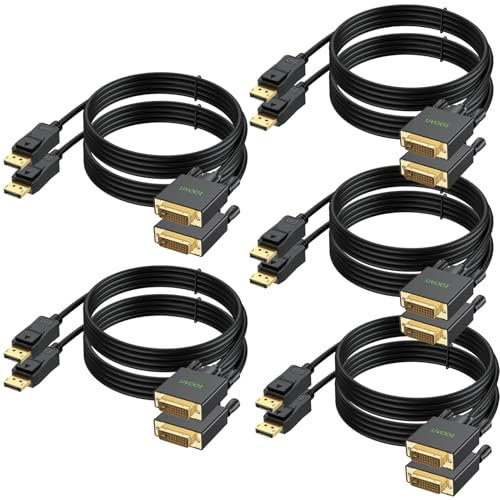 4K DisplayPort to DVI Cable 6FT 10-Pack,Display Port to DVI Link,Male,24+1