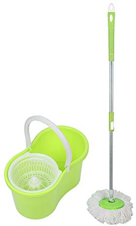 Scopa per scopa con cordini, per lavaggio a pavimento con secchio strizzatore, kit scopa a frange completo, colore: verde