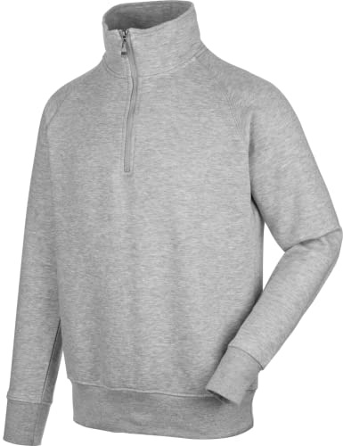 WÜRTH MODYF Arbeitstroyer Job+ – weicher Pullover mit Stehkragen und Viertel-Reißverschluss – perfekt für Handwerk, Werkstatt, Arbeiten im Freien grau – Größe 4XL