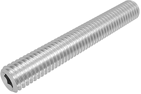 SECCARO Tornillo prisionero con punta cónica M8 x 55 mm, acero inoxidable V2A A2, DIN 913 / ISO 4026, con hexágono interior, 20 unidades