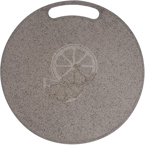 Wanjorlay Schneidebrett für die Küche, aus Kunststoff, Kochbrett, rund, Schneidebrett für und Gemüse, mit Griffen, 31 cm