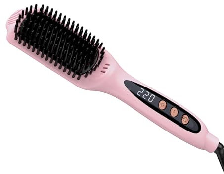 FOCALA Cepillo Alisador Pelo: Peine Alisador de Cabello - 12 Temperatura Regulable 120-230ºC Para Todo Tipo de Cabello - 30s Calentamiento Rápido Revesimiento Ceramico