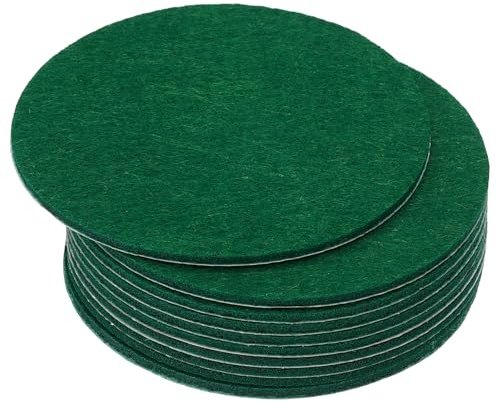 PATIKIL 20 cm diameter lampfot filt, 10 pack 2 mm tjocklek rund mjuk självhäftande halkfri repfri baksida filt för lampa möbler gör-det-själv hantverk, mörkgrön