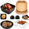Zaxiva Heißluftfritteuse Zubehör 22cm, für Airfryer XL 6,2L, COSORI 5,5L 4,7L, Cecotec 6L, 6 Stück Airfryer Zubehör mit Grill Pizzapfanne Backpapier, Wiederverwendbare Airfryer Silikonform