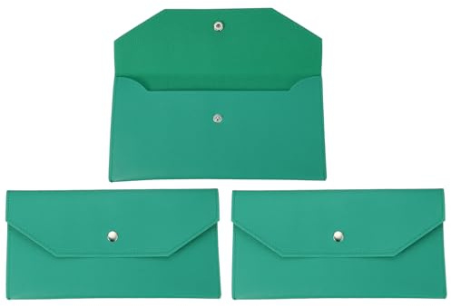 PATIKIL 2-pack kontanter kuvert plånbok, budget kontanthållare återanvändbar pengar väska påse läder pengar organiserare påse för män kvinnor kvitto check faktura resa examen semestrar, grön