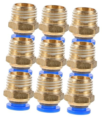 MAGICLULU 10pezzi Raccordi Per Tubi Aria in Abs e Rame Connettori Crimpare Rapido Per Idropulitrice Riduttori Di Accoppiamento Accessori Per Compressori D'aria